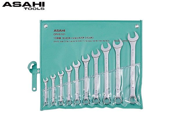 CPXS コンビネーションスパナセット [インチサイズ] 10本組 3/8-15/16 
