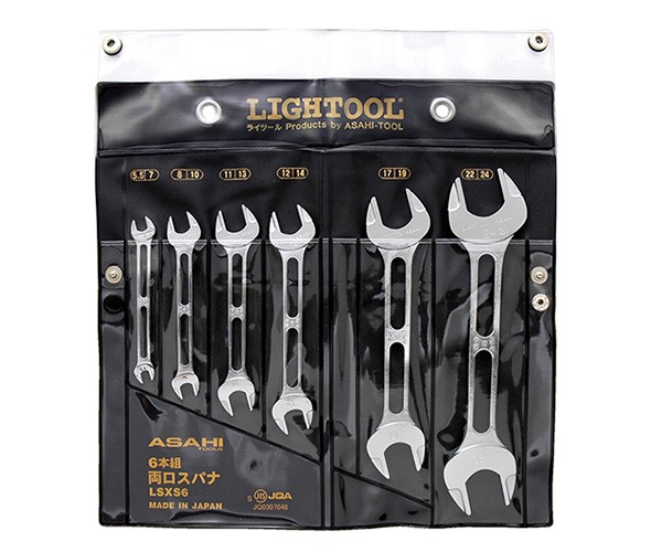 ライツール やり形6本組両口スパナ JIS 5.5x7-22x24mm 