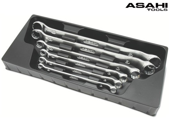 レボウェーブ OLS 45°×7°オフセット両口めがねレンチセット 6本組 8x10-22x24mm 