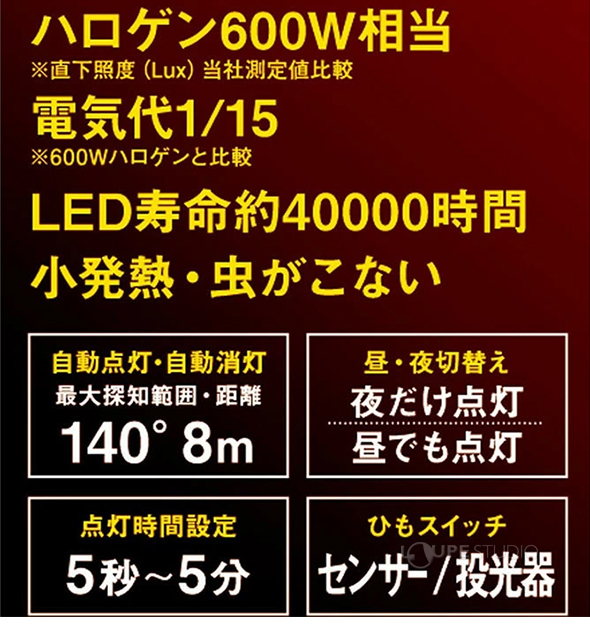 LED 寿命約40000時間 