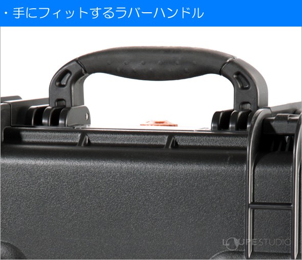 手にフィットするラバーハンドル 