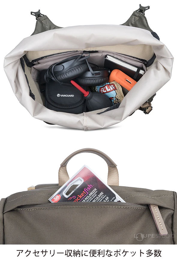 アクセサリー収納に便利なポケット多数 