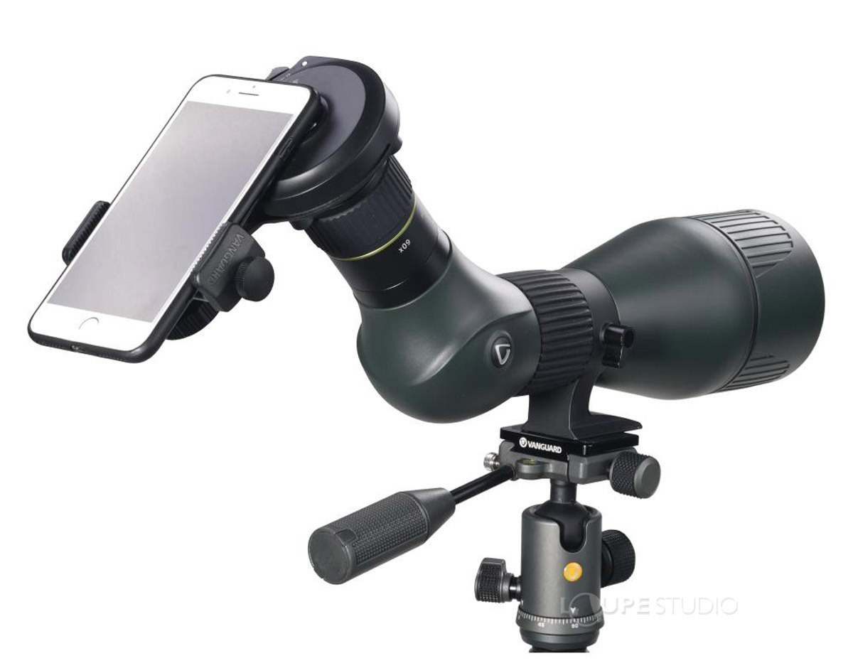 スポッティングスコープに取り付けます 