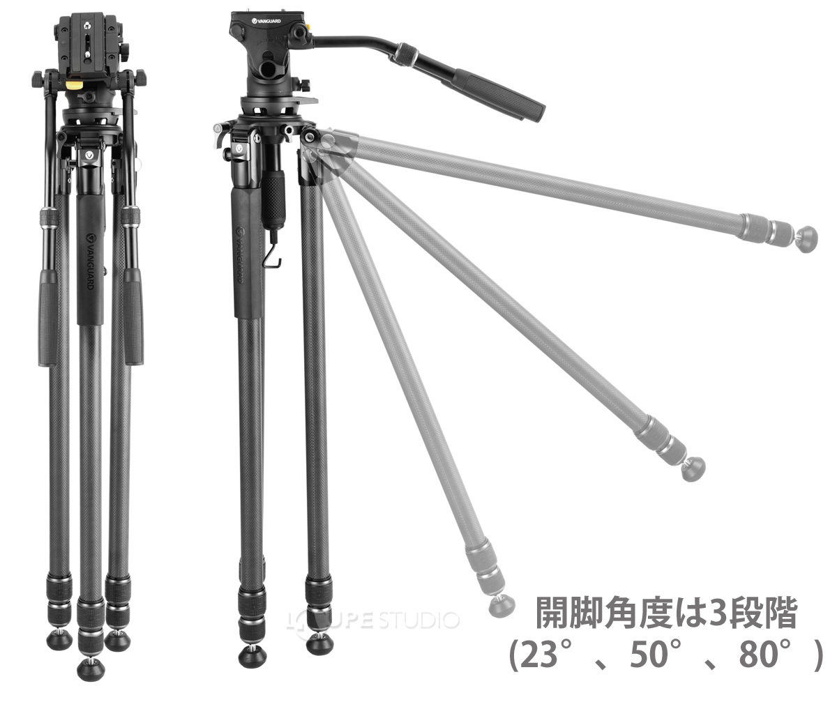 開脚角度は3段階(23°、50°、80°)