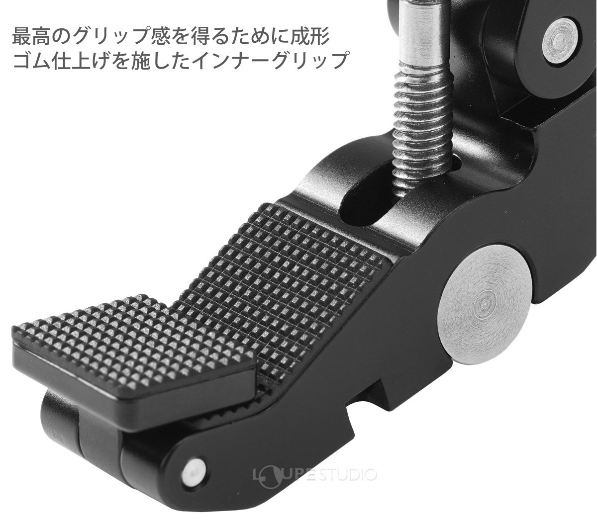 最高のグリップ感を得るために成形ゴム仕上げを施したインナーグリップ 