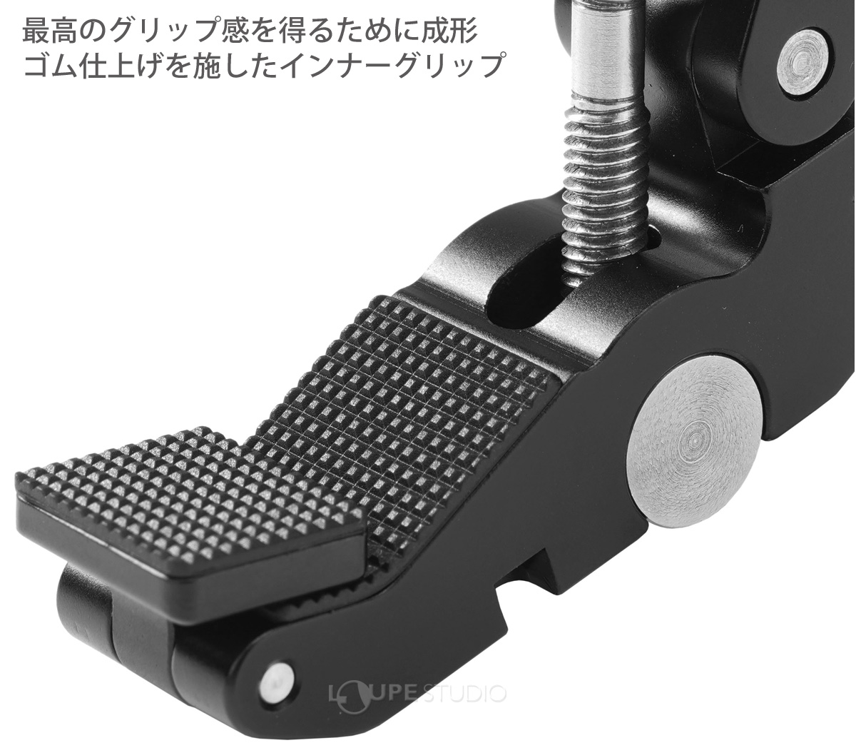 最高のグリップ感を得るために成形ゴム仕上げを施したインナーグリップ 