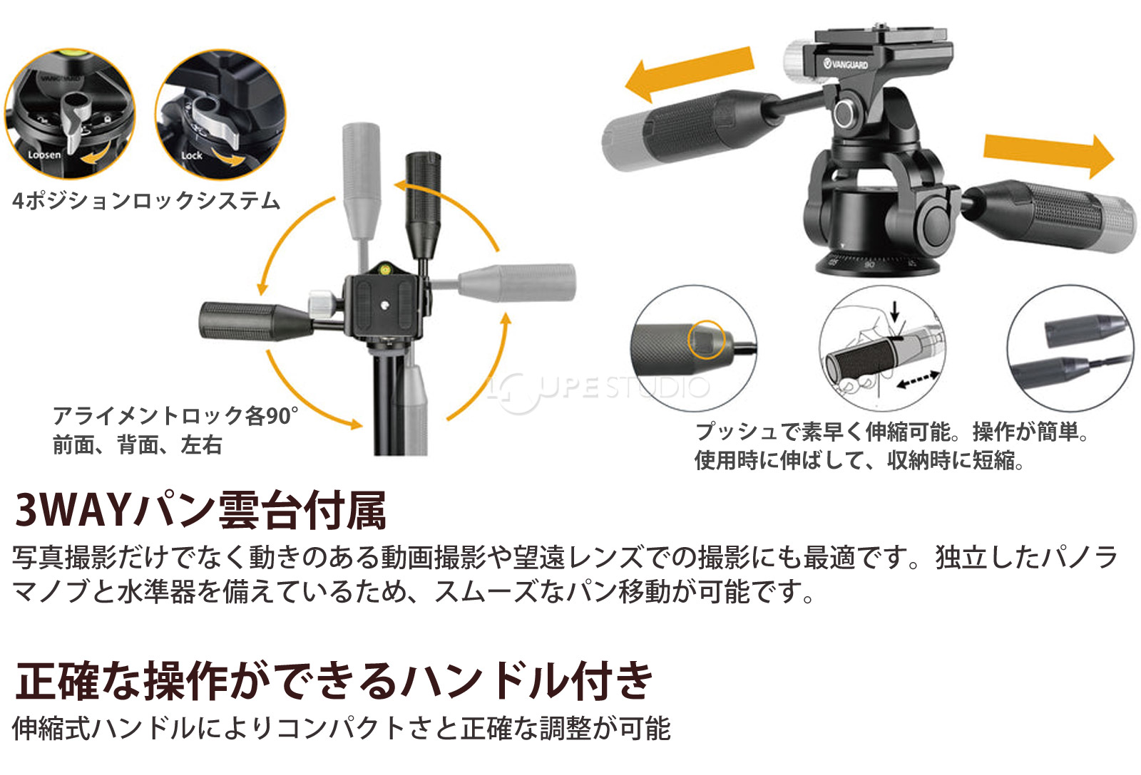 3WAYパン雲台付属 