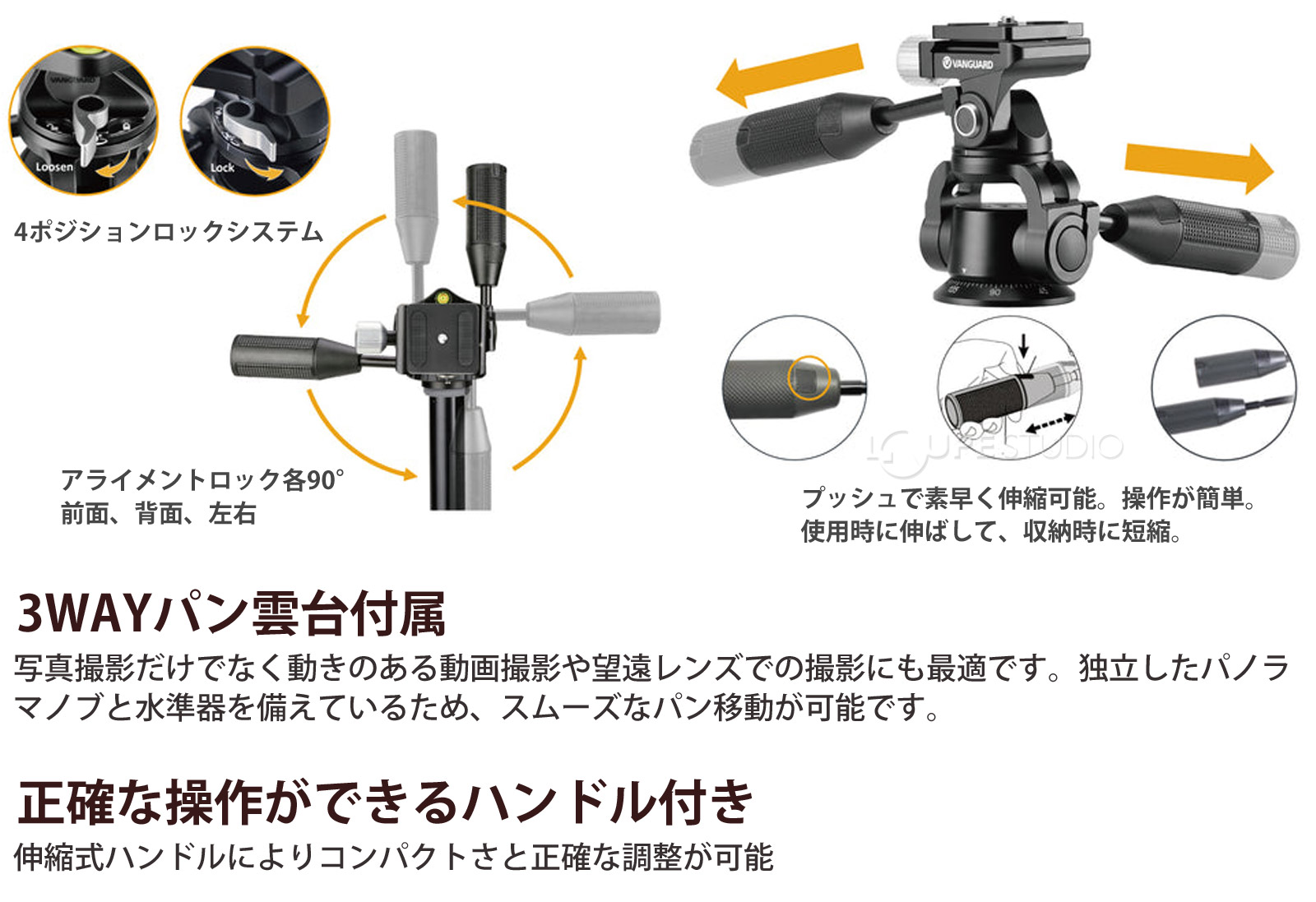 3WAYパン雲台付属 