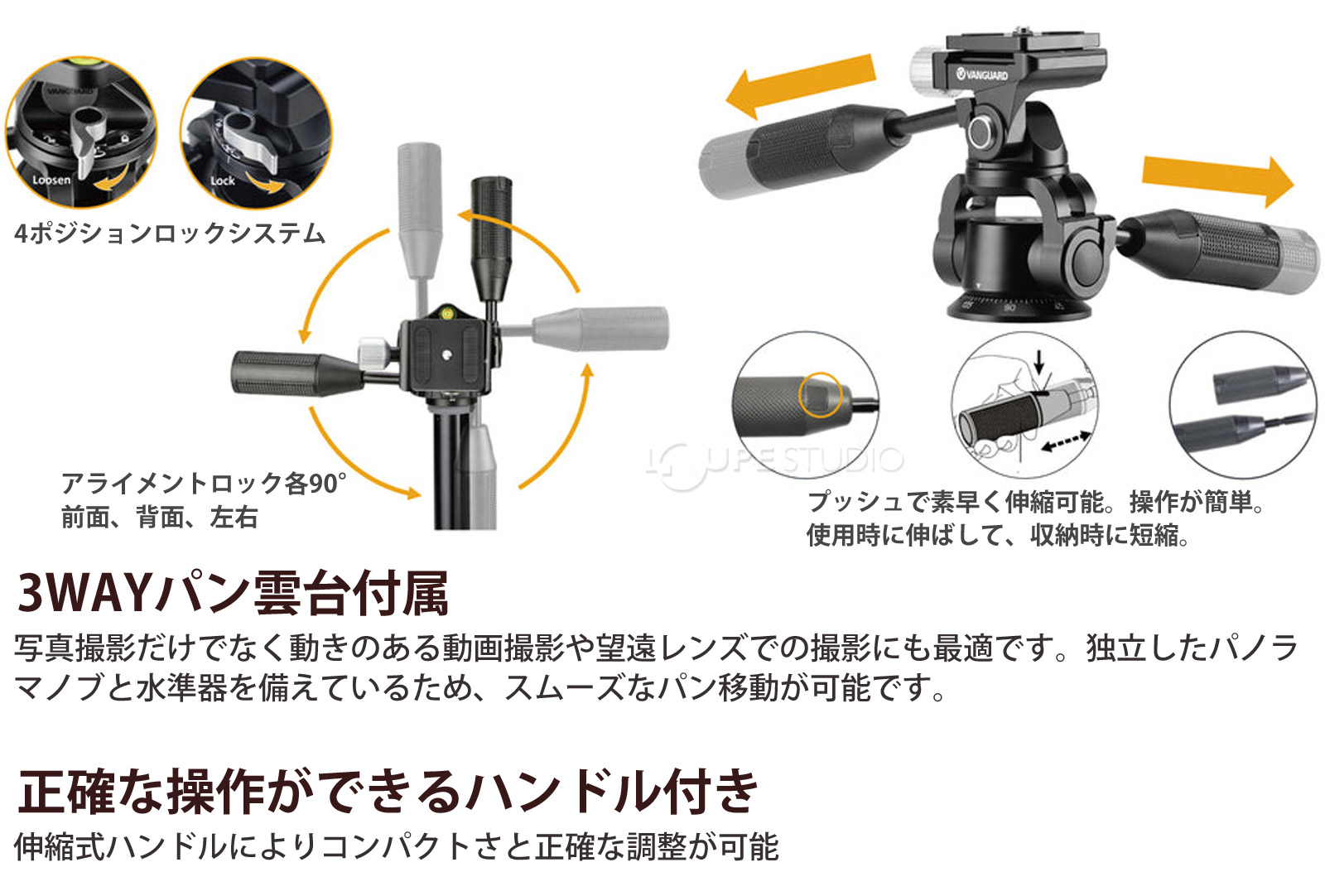 3WAYパン雲台付属 