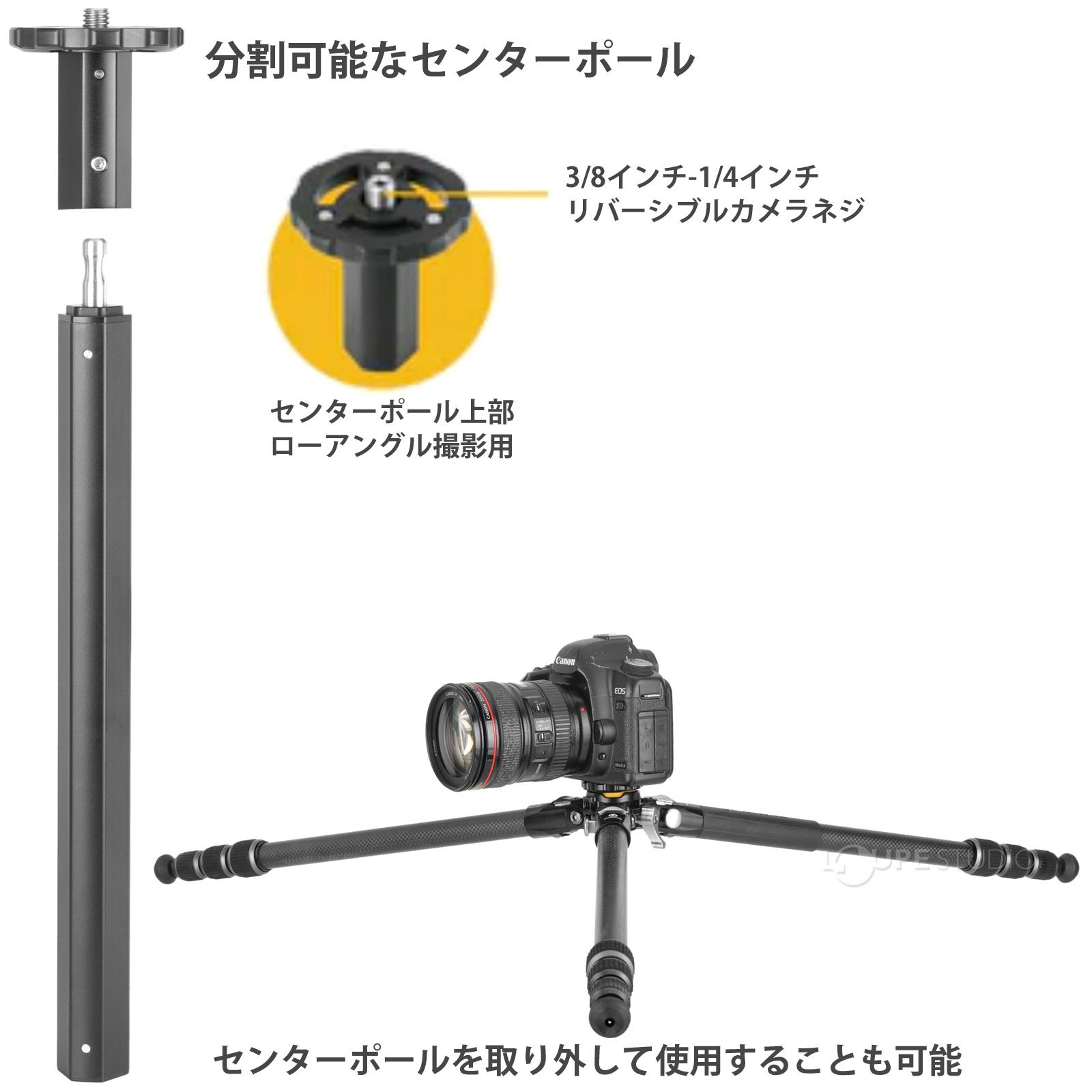 分割可能なセンターポール 