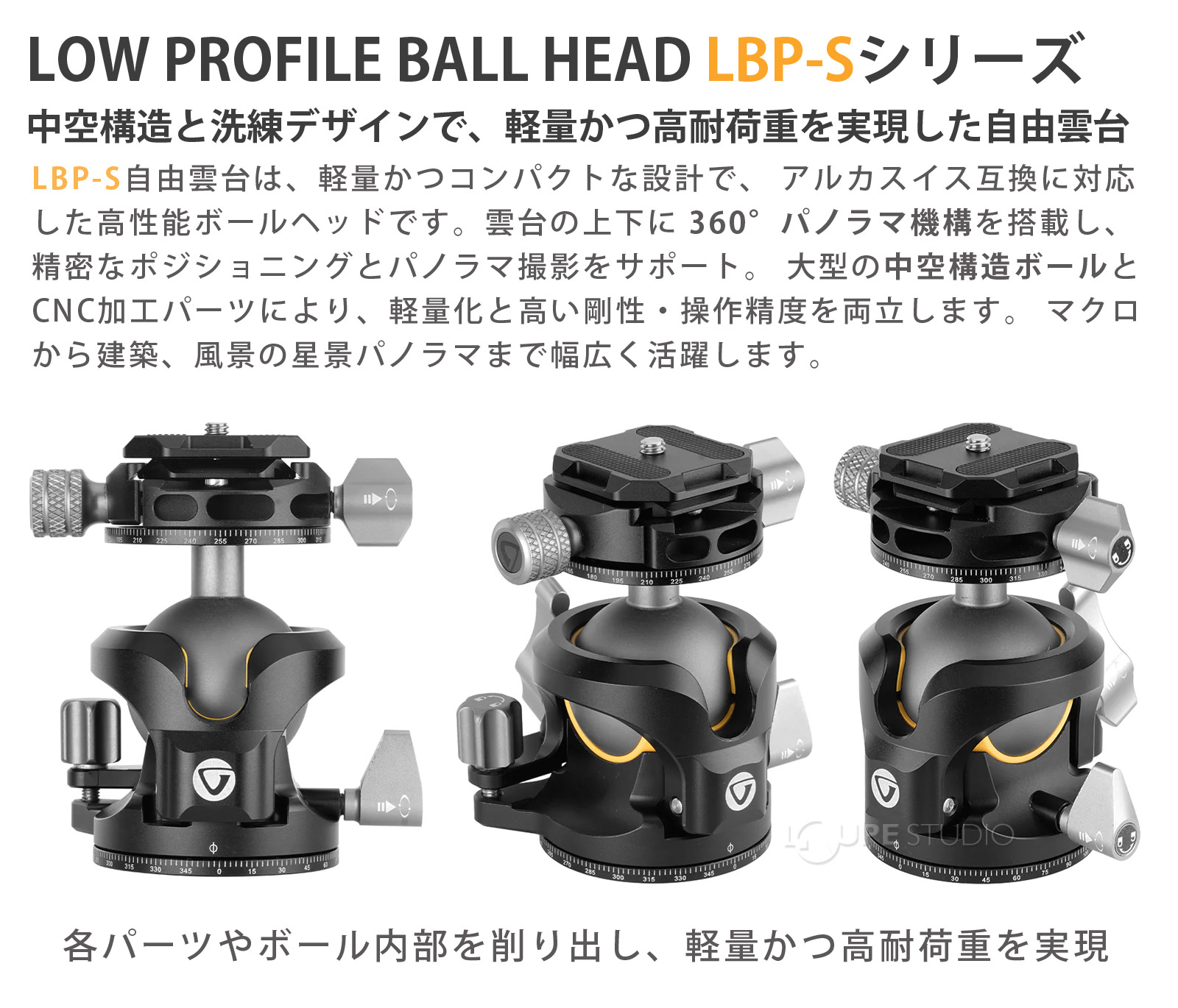 LOW PROFILE BALL HEAD LBP-Sシリーズ 