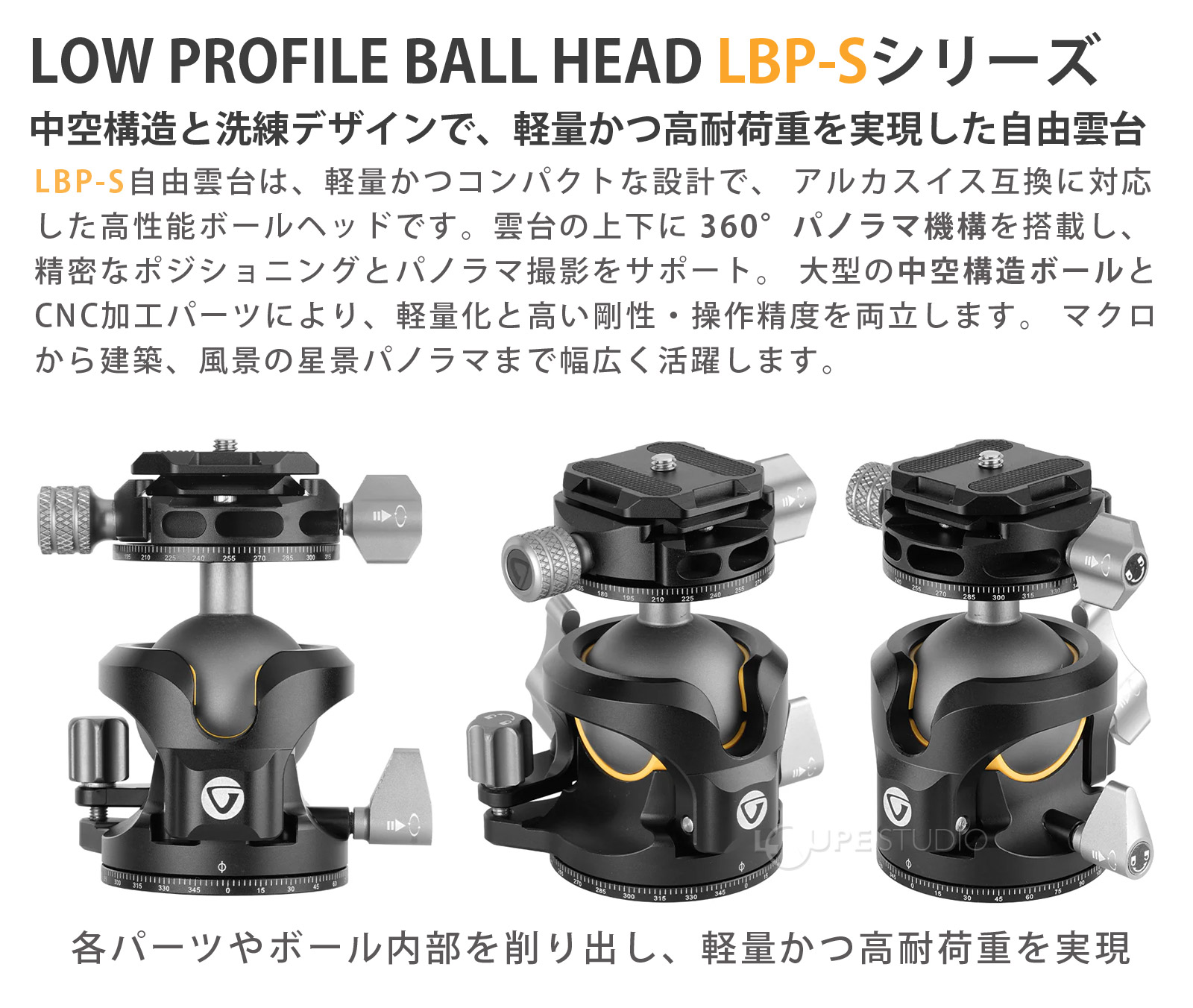 LOW PROFILE BALL HEAD LBP-Sシリーズ 