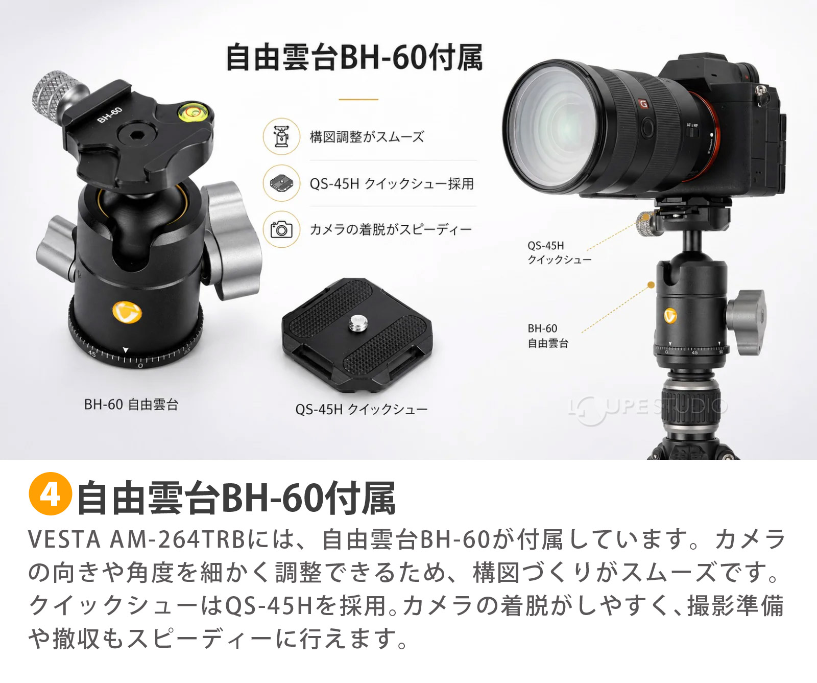 自由雲台BH-60付属 