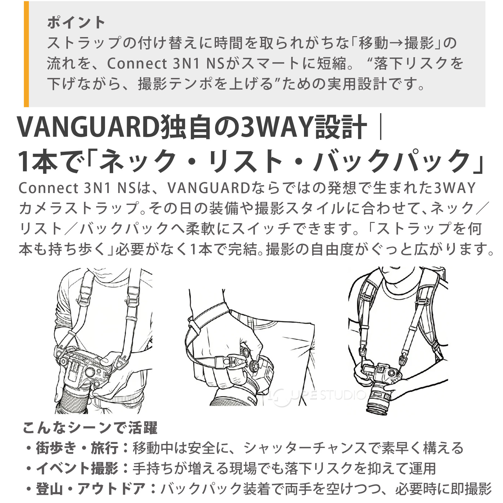 VANGUARD独自の3WAY設計