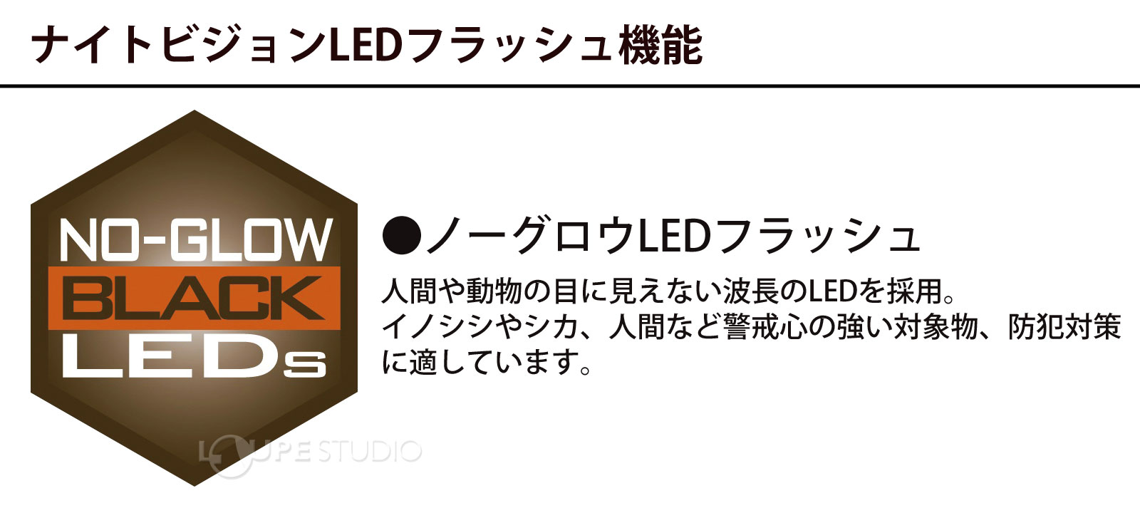 ナイトビジョンLEDフラッシュ機能 