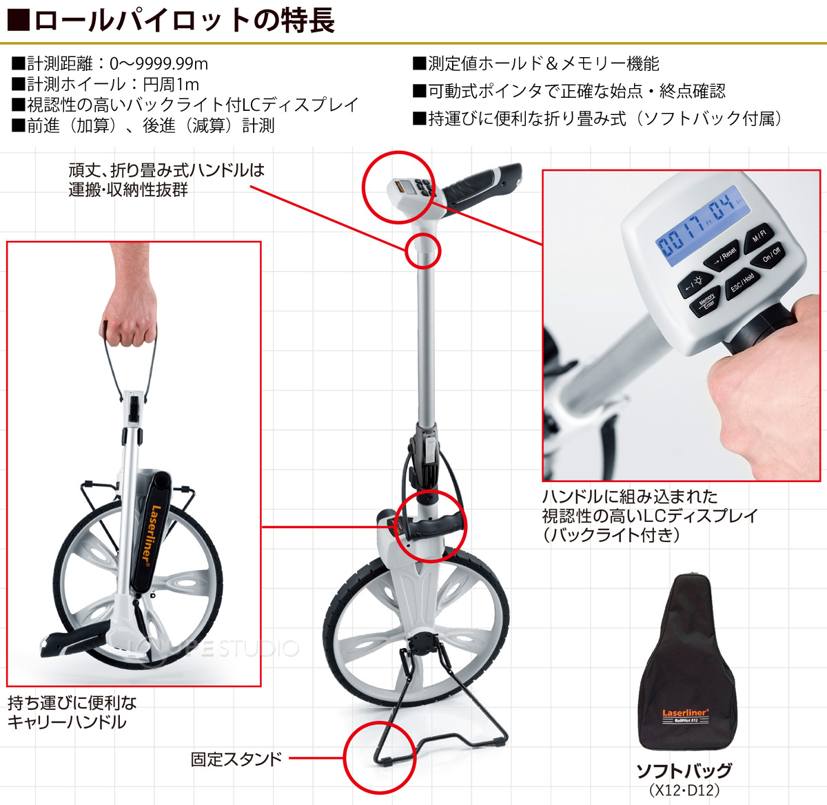 ホイール型 距離計 ロードメジャー ロールパイロットX12 おすすめ