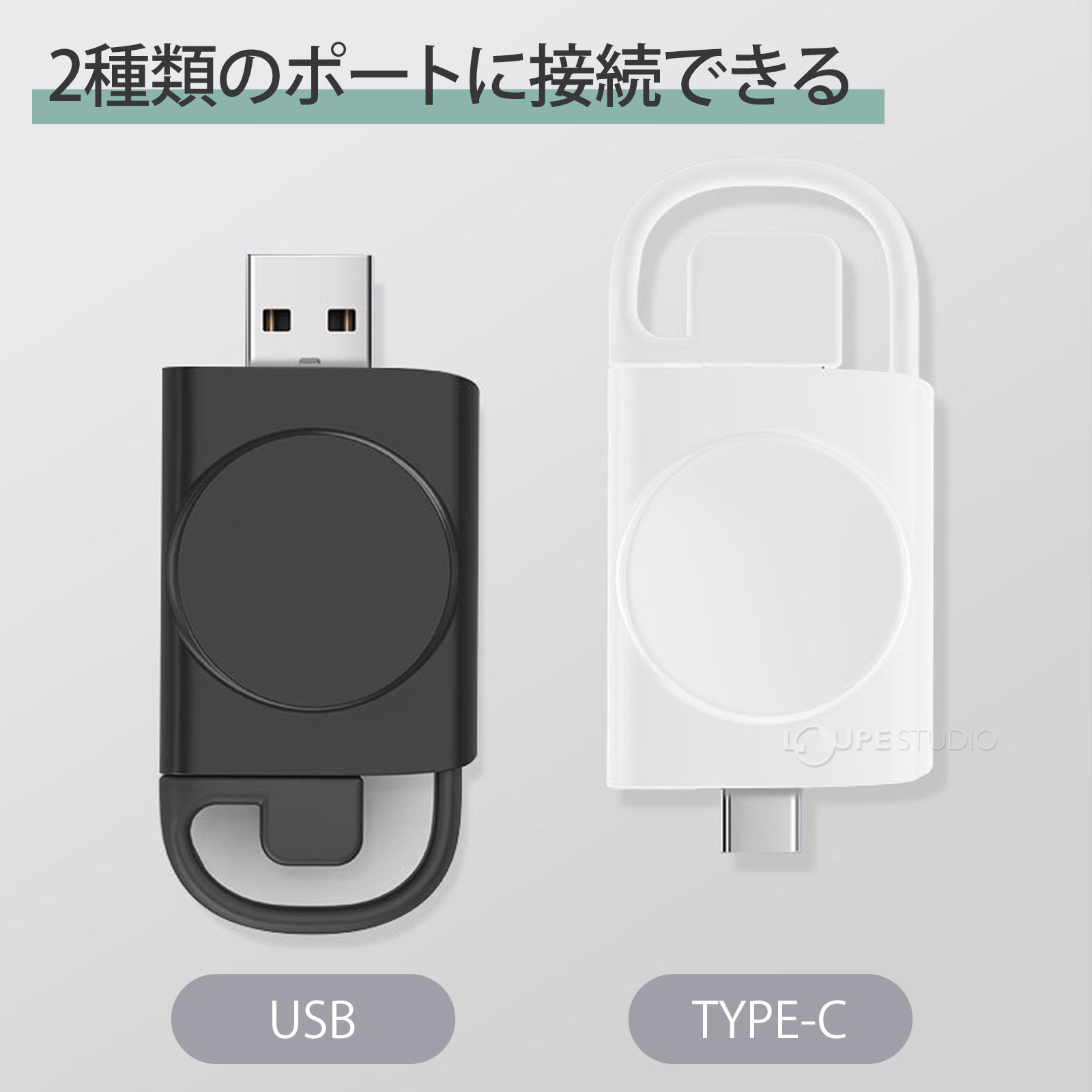 2種類のポートに接続できる 