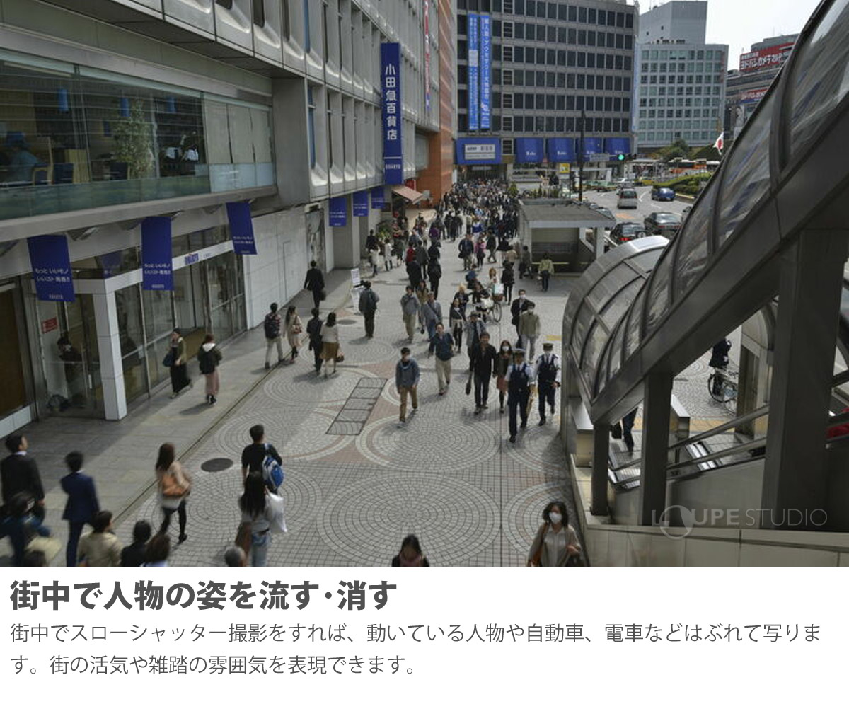 街中で人物の姿を流す・消す 