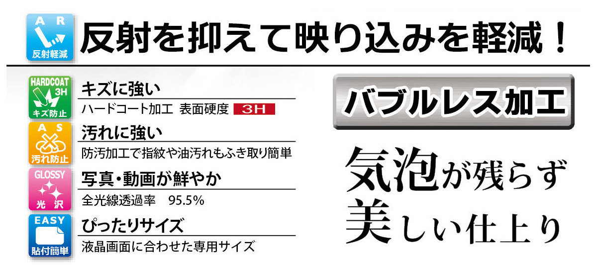 反射を抑えて映り込みを軽減 