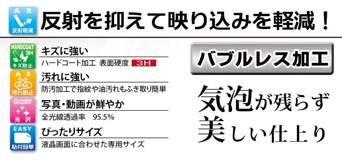 反射を抑えて映り込みを軽減 