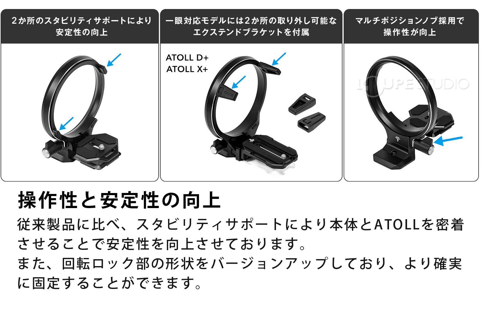 操作性と安定性の向上 