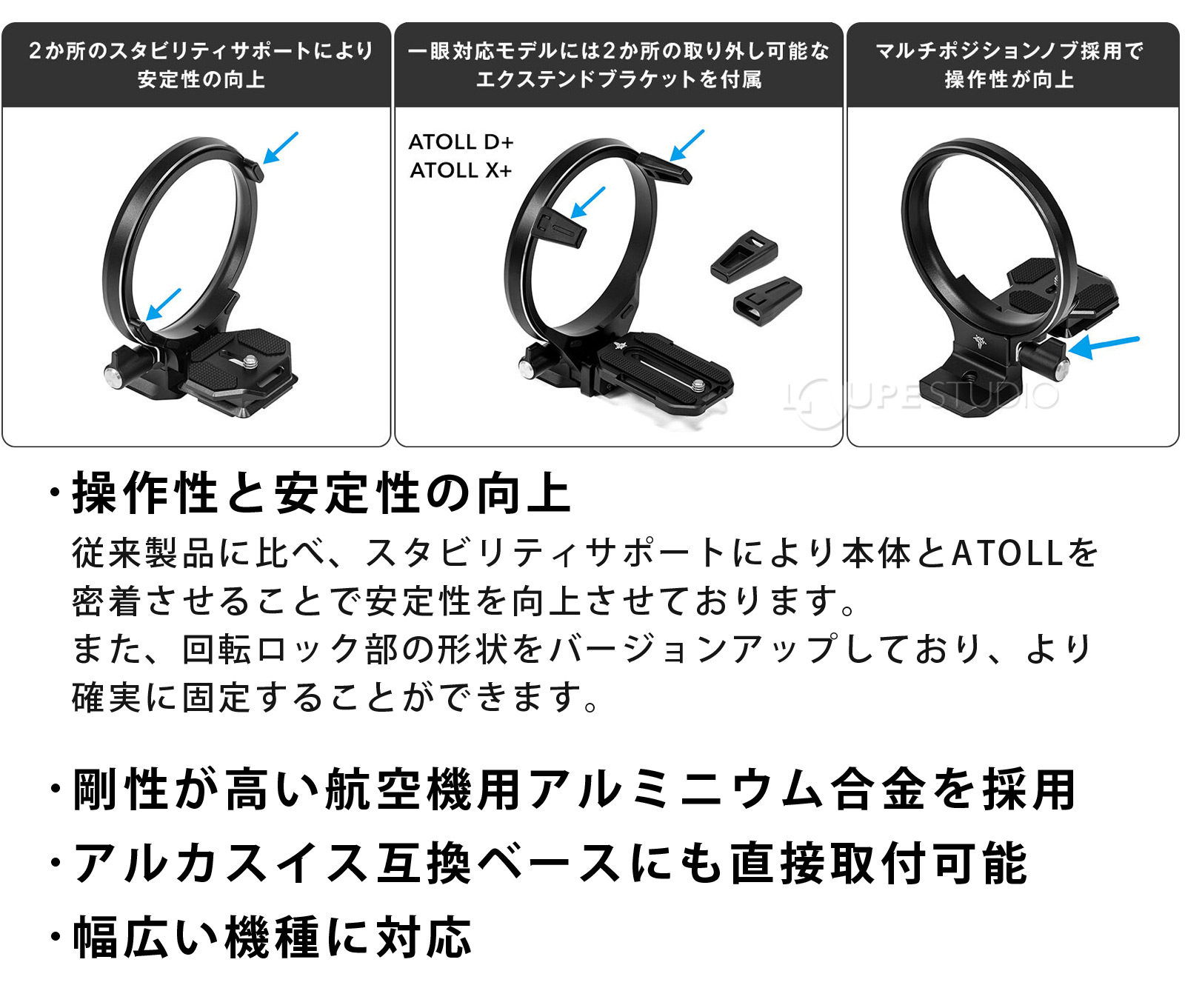 操作性と安定性の向上 