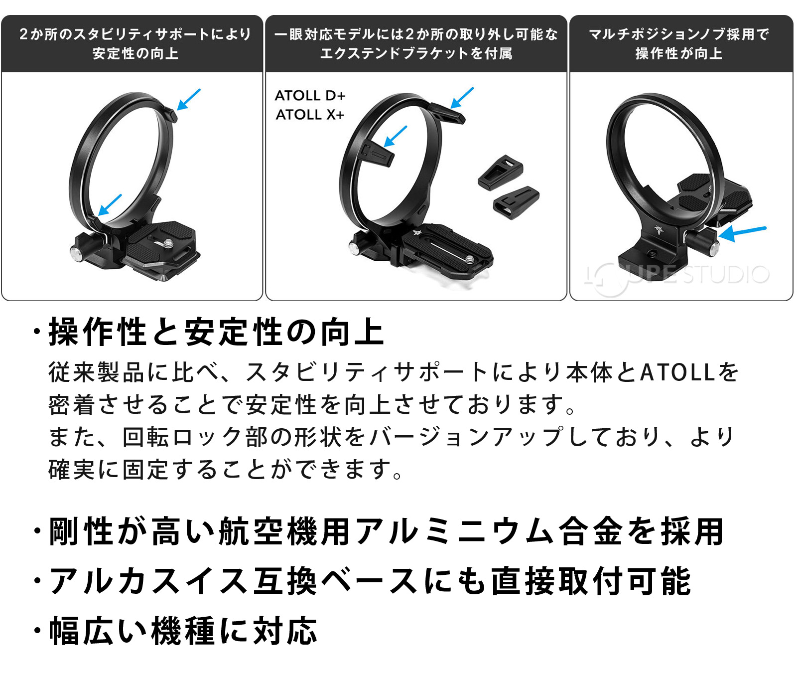 操作性と安定性の向上 