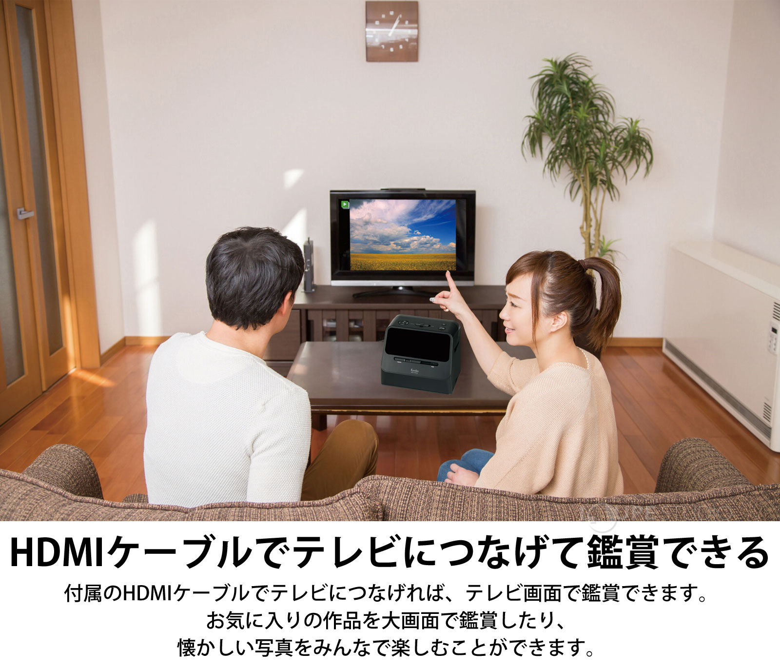 HDMIケーブルでテレビにつなげて鑑賞できる 