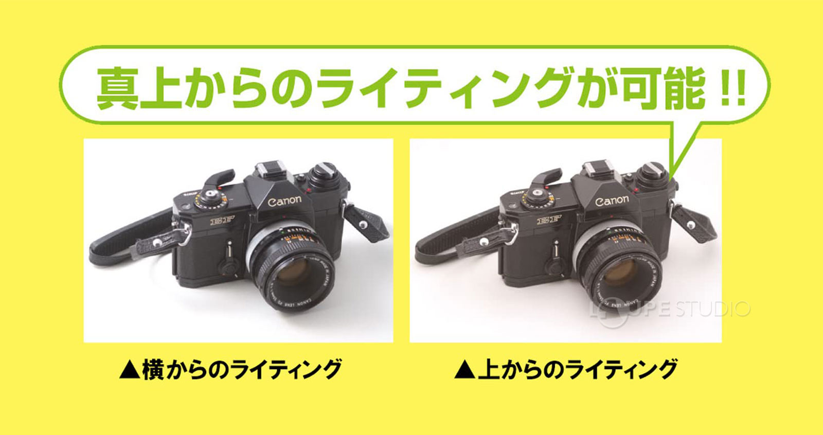 真上からのライティングが可能 