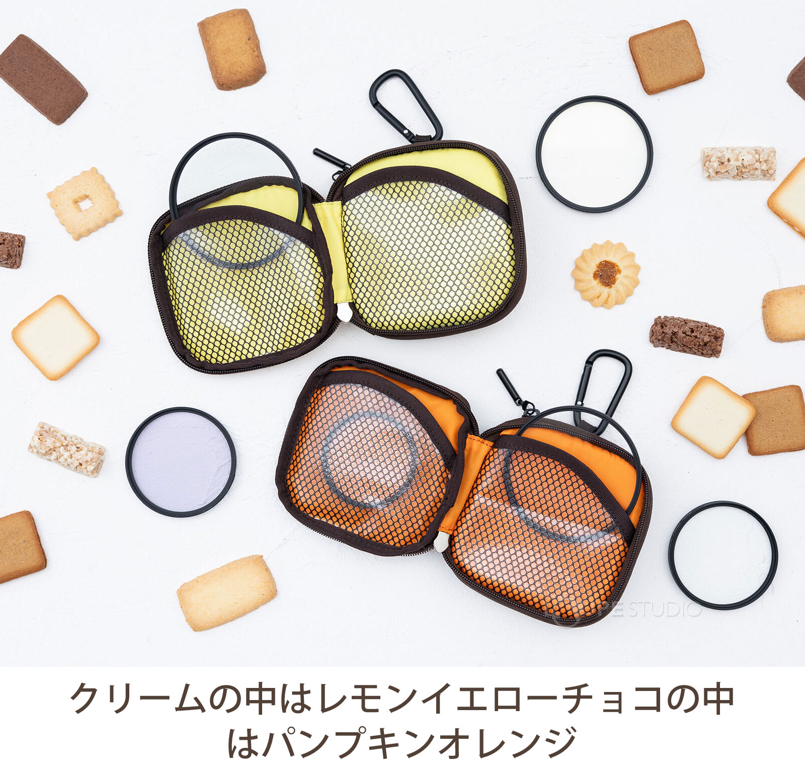 クリームの中はレモンイエローチョコの中はパンプキンオレンジ 