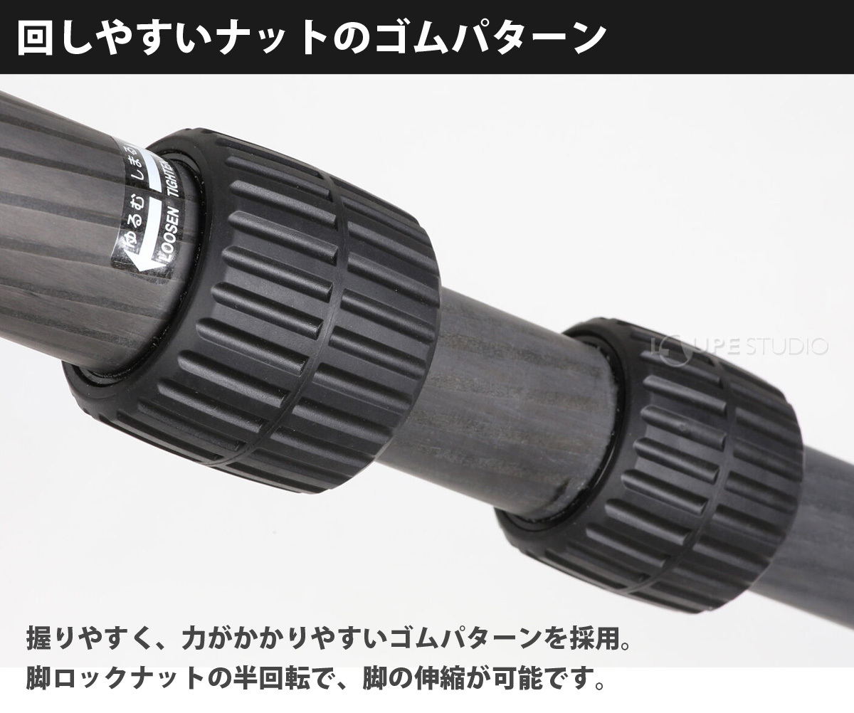 回しやすいナットのゴムパターン 