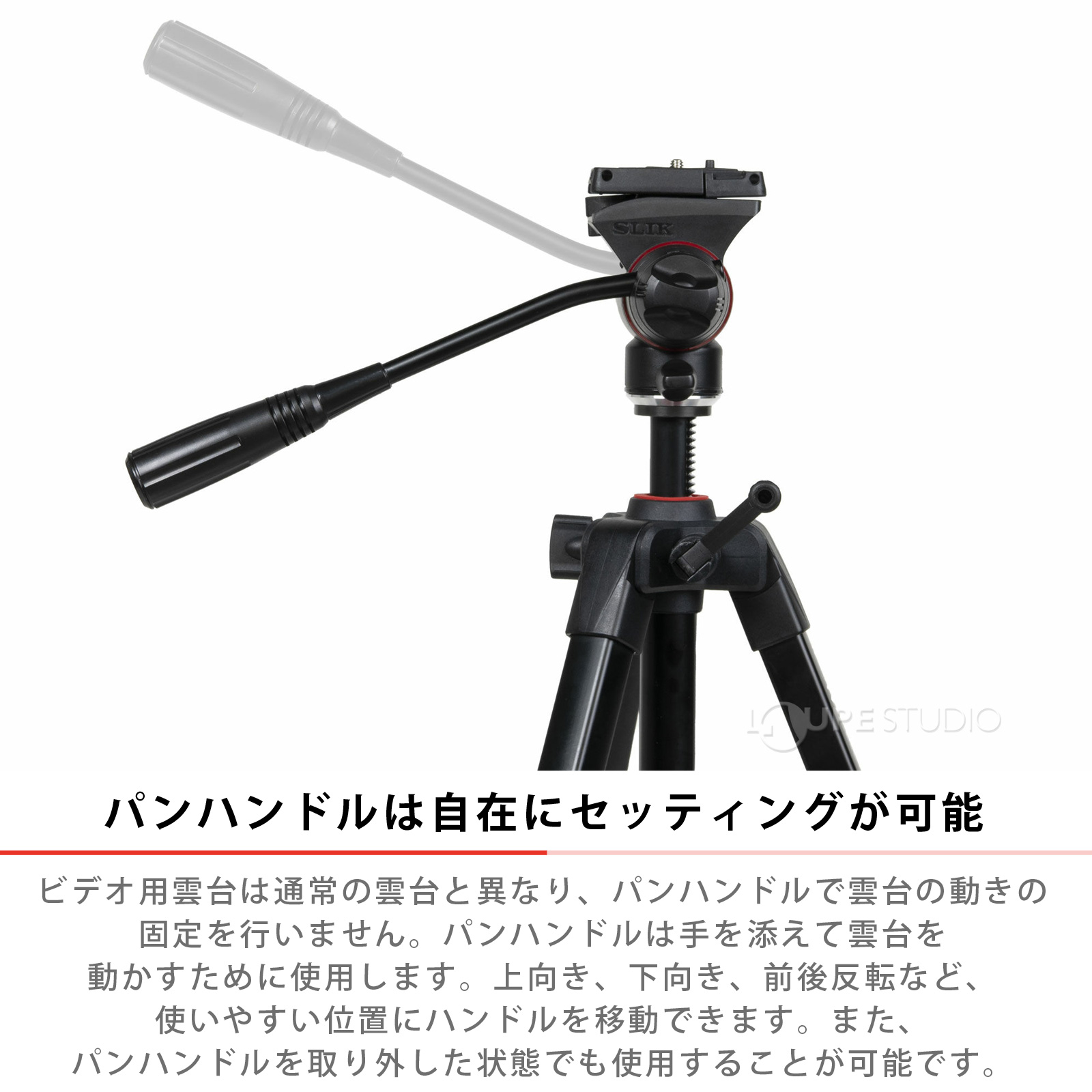 パンハンドルは自在にセッティングが可能 