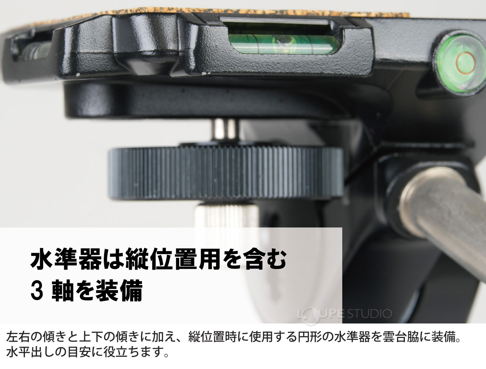 水準器は3軸対応 