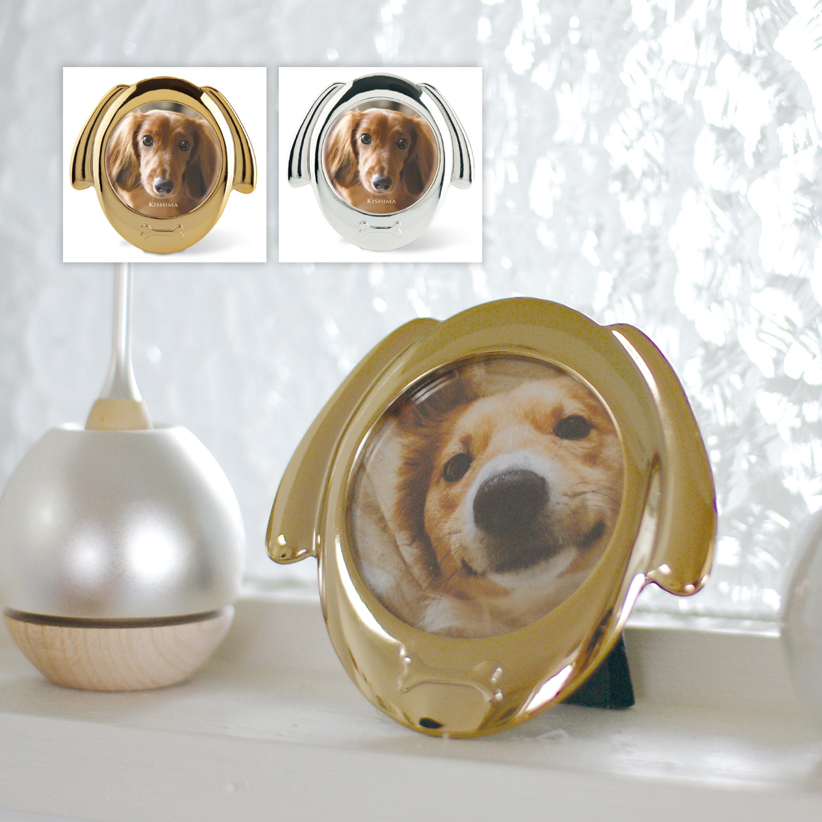 フォトフレーム 写真立て おしゃれ かわいい 犬 北欧 卓上 メタルフレーム 高級感 愛犬 手元供養 仏具 Dog イヌ ペット いぬ ココ ここ Coco