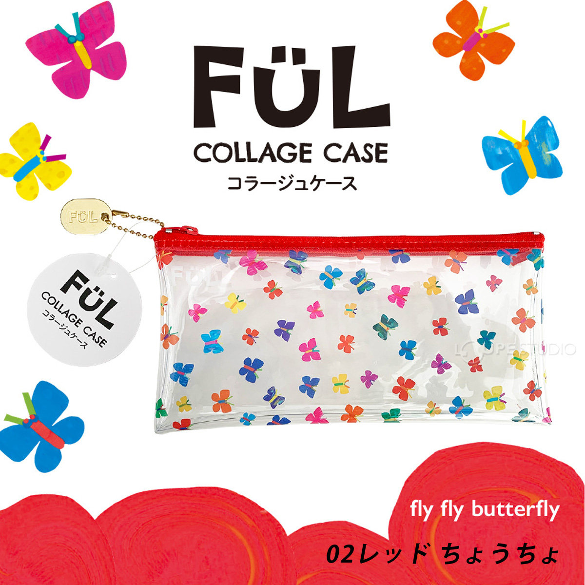 クリアポーチ 透明 マルチケース おしゃれ FUL コラージュケース