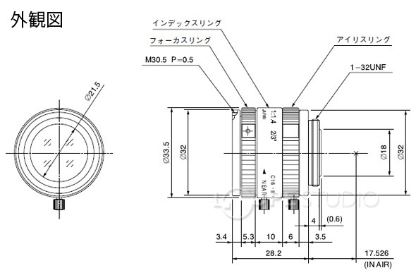 8mm F1.4 2/3型サイズカメラ用 メガピクセルCCTVレンズ M0814-MP2