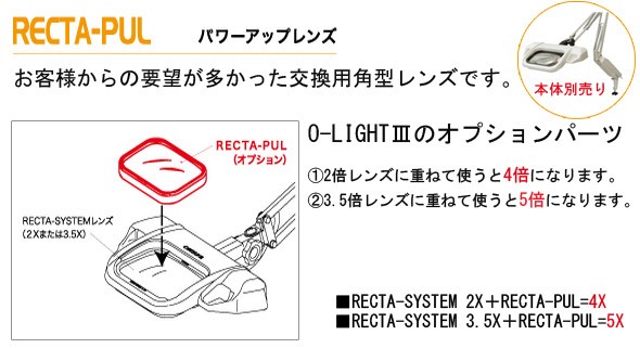 O-Light3用 パワーアップ・レンズ RECTA-PUL 