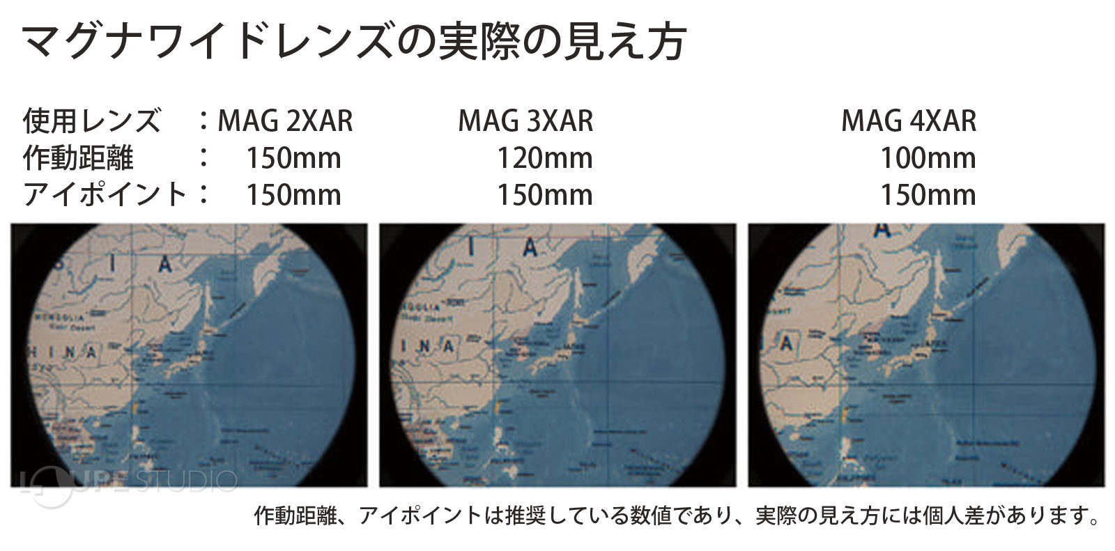 マグナワイドレンズの実際の見え方 