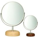 アコウスティック ウッドベース アルミニウム スタンドミラー φ5inch S AC-5S パラデック Acoustic Aluminium Stand Mirror with Wood Base 鏡 卓上 ミラー 卓上ミラー スタンドミラー