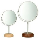 アコースティック ウッドベース アルミニウム スタンドミラー φ5inch L AC-5L パラデック Acoustic Aluminium Stand Mirror with Wood Base 鏡 卓上 ミラー 卓上ミラー スタンドミラー