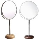 アコウスティック ウッドベース アルミニウムスタンドミラー φ6inch L AC-6L パラデック Acoustic Aluminium Stand Mirror with Wood Base 鏡 卓上 ミラー 卓上ミラー スタンドミラー