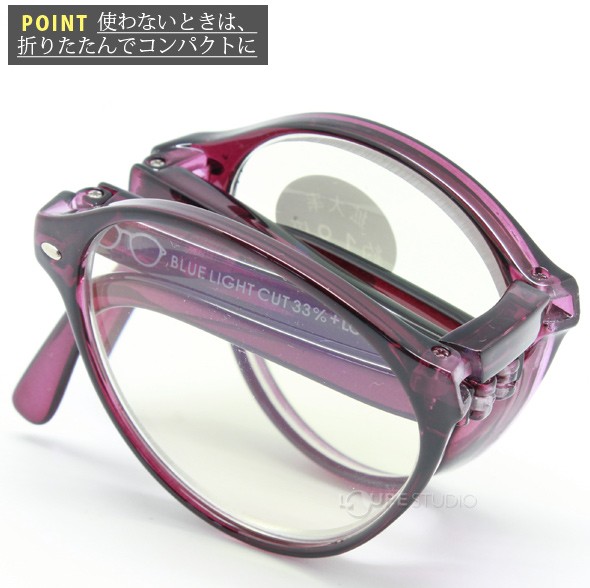 テンプルをパタパタと折りたたみ、コンパクトに。 