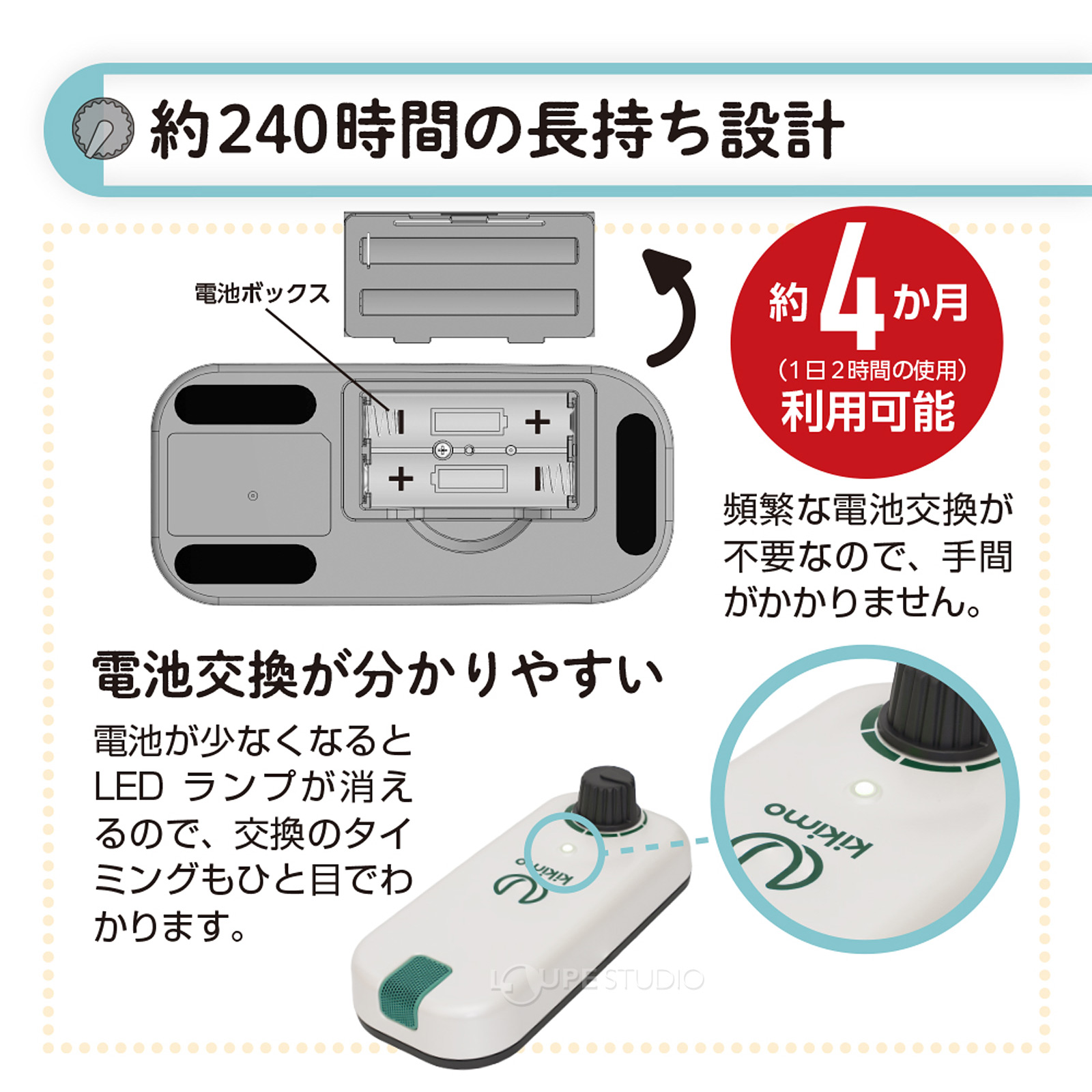 長時間利用を想定した長持ち設計