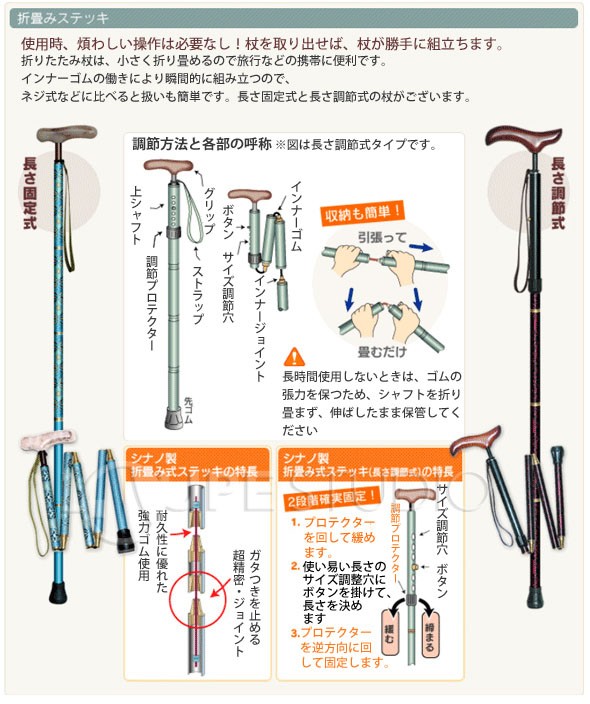 調節式折畳の特長 