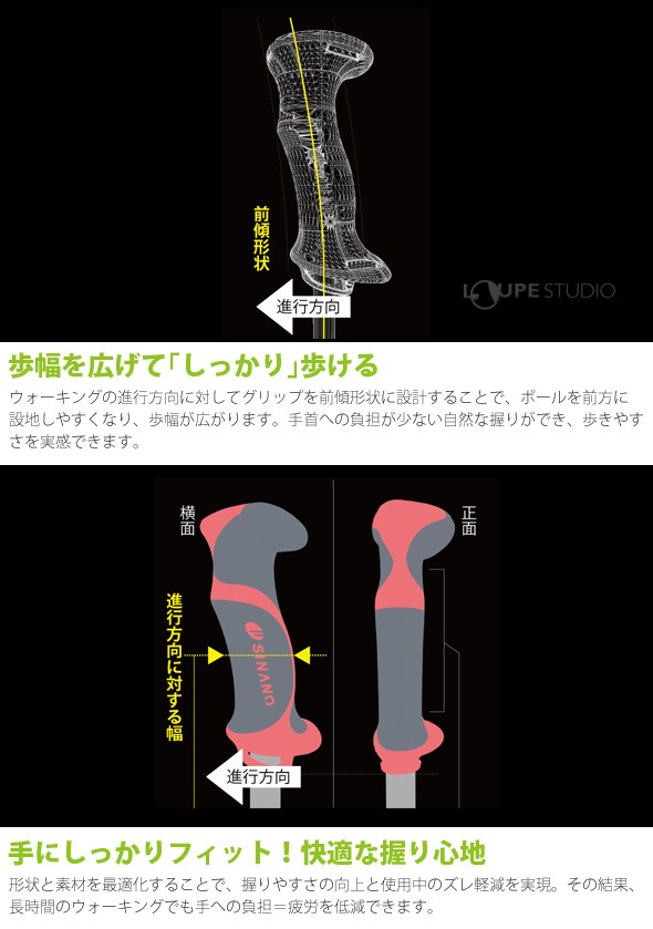 ウォーキングポール「REVITA」シリーズ アシスト 2本1組 初心者向け 長さ調整式 シナノ(SINANO)