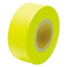 マーキングテープ 非粘着 30mm×50m 蛍光イエロー 73799 測量 測量用品 測量現場 植林 樹木調査 目印