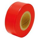 マーキングテープ 非粘着 30mm×50m 蛍光オレンジ 73800 測量 測量用品 測量現場 植林 樹木調査 目印