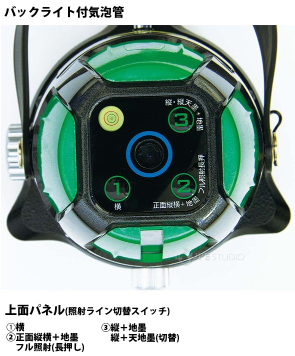 バックライト付気泡管 