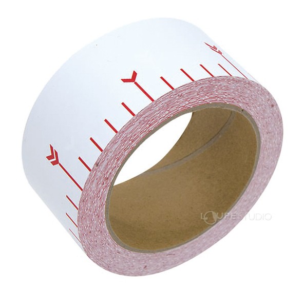 貼付ロッド 合成紙製 50mm×25m 赤白30cm間隔 