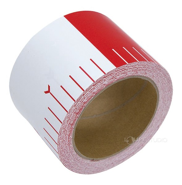 貼付ロッド 合成紙製 75mm×25m 赤白20cm間隔 